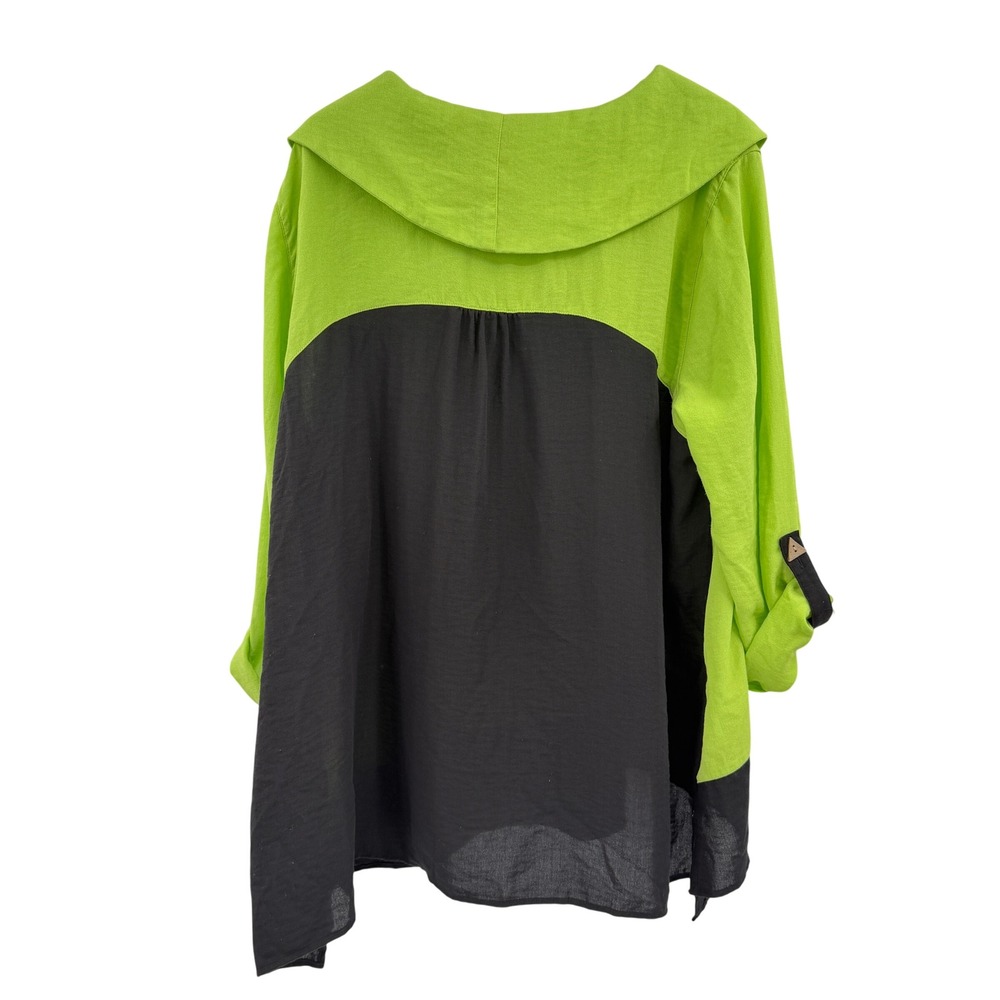 Ali Miles Womens 2X Cowl Neck Roll Tab Tunic Top lagenlook art to wear - Picture 8 of 13